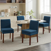 Armless linen dining chair with cushioned seat, featuring modern minimalist design suitable for various occasions.Set of 2 (2-Pack)